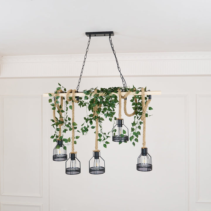 Hemp Rope Industrial Grenade Chandelier - Vakkerlight