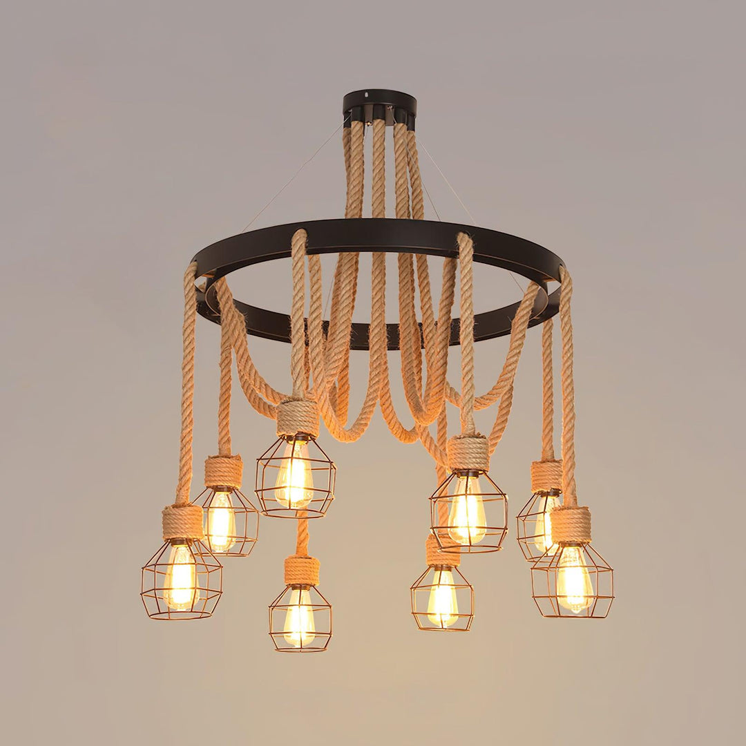 Hemp Rope Industrial Starfall Chandelier