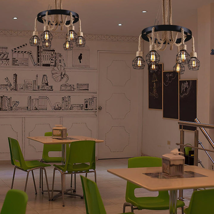 Hemp Rope Industrial Starfall Chandelier