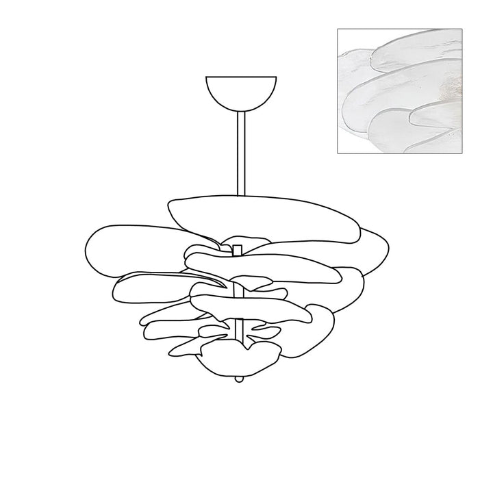 Petals Gold Murano Chandelier