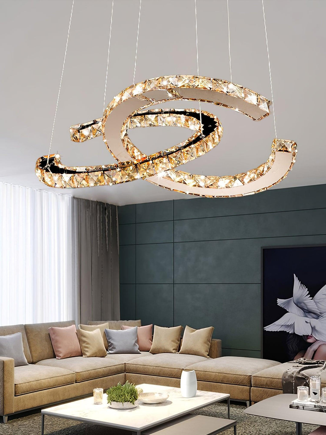 Modern Crystal Double C Chandelier - Vakkerlight