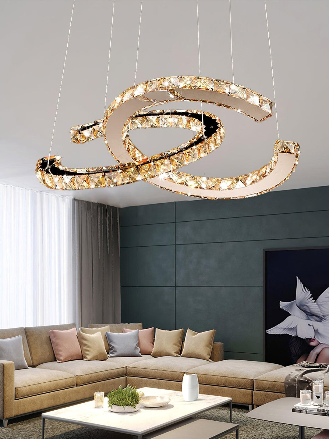 Modern Crystal Double C Chandelier - Vakkerlight