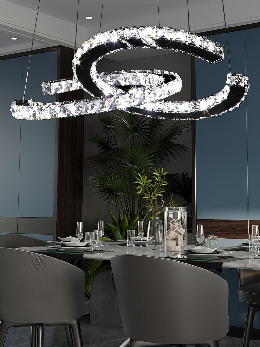 Modern Crystal Double C Chandelier - Vakkerlight