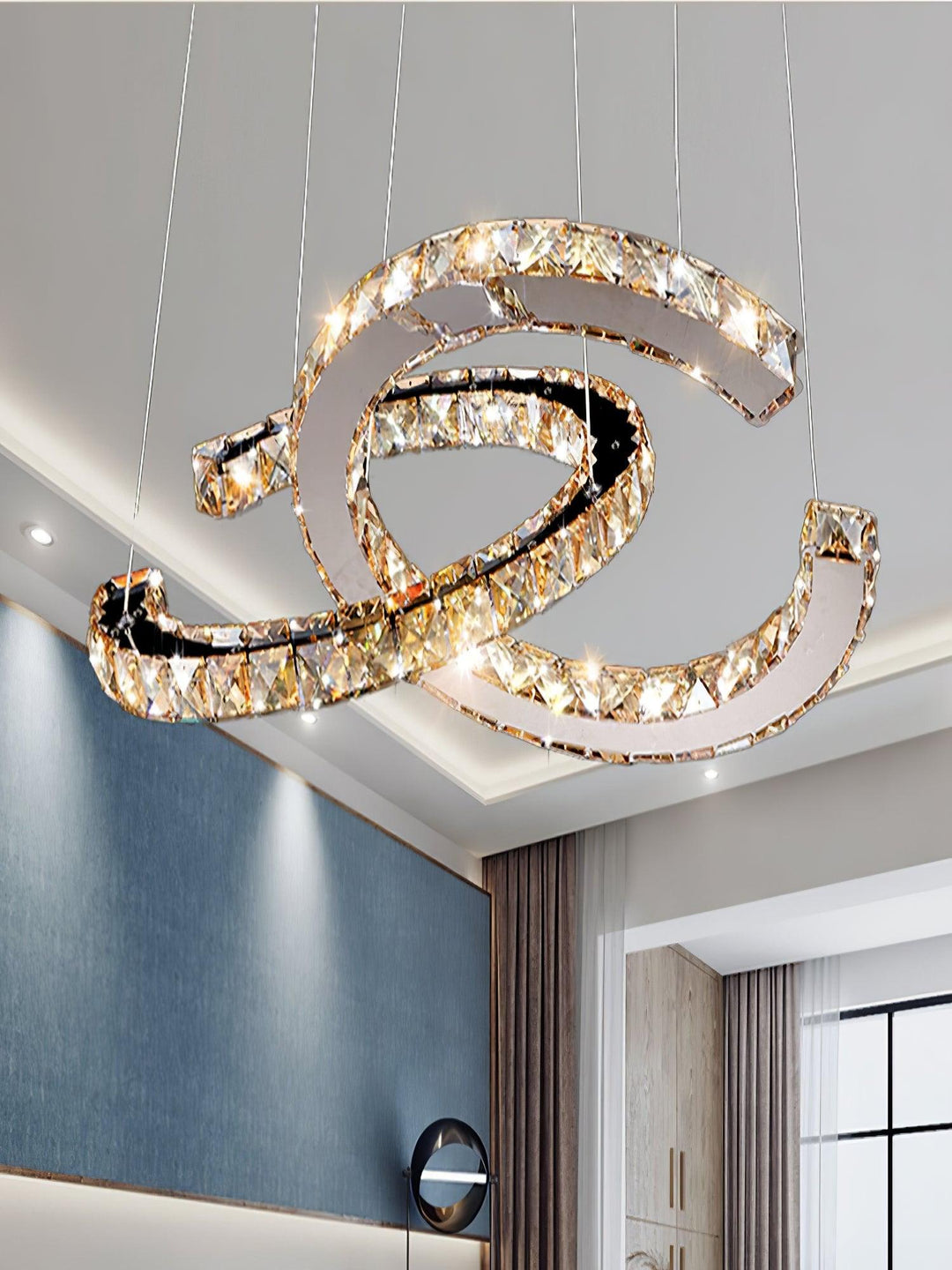 Modern Crystal Double C Chandelier - Vakkerlight