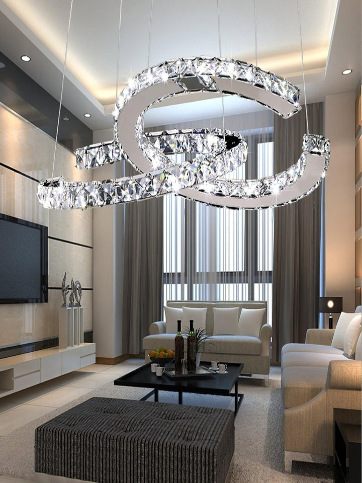 Modern Crystal Double C Chandelier - Vakkerlight