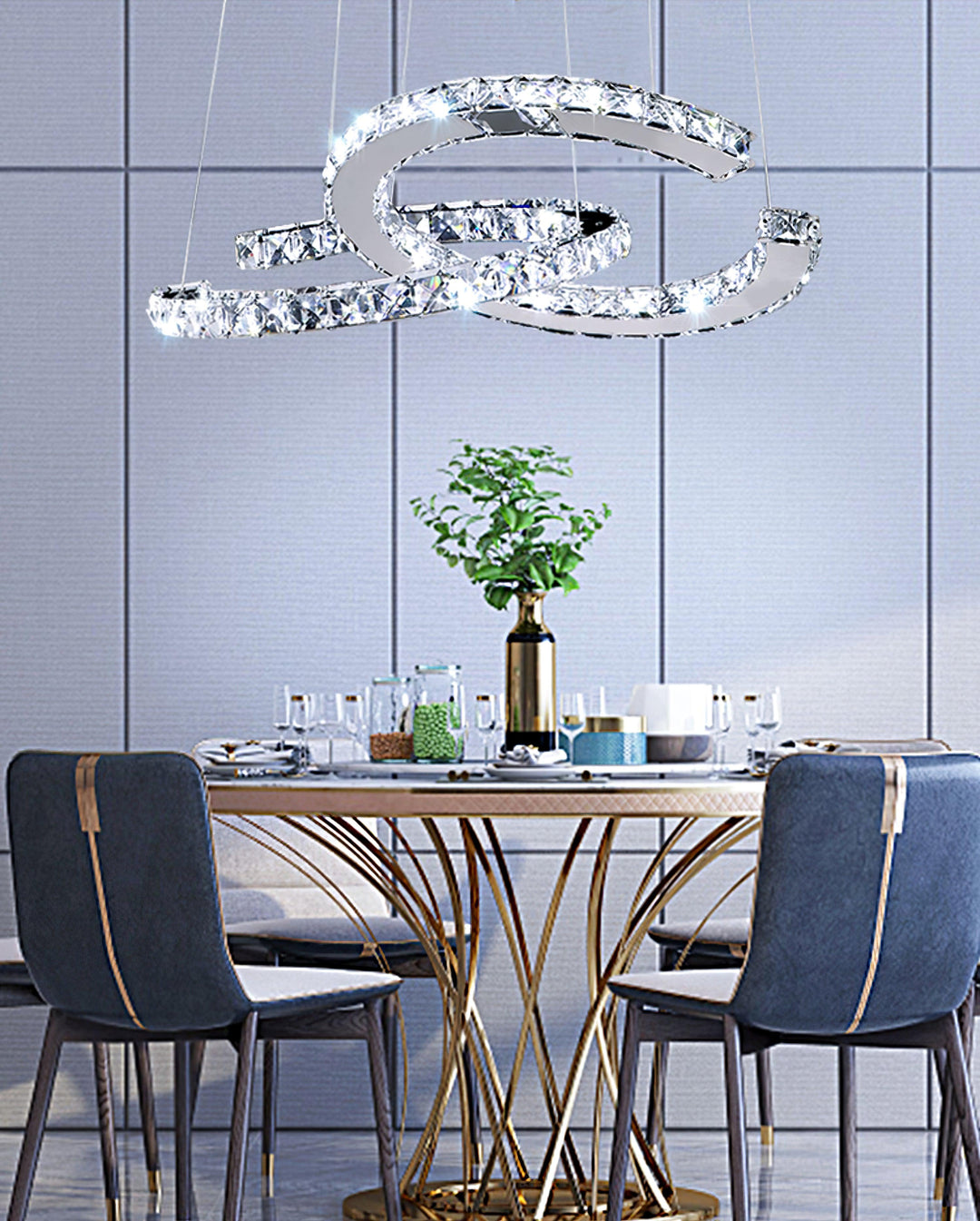 Modern Crystal Double C Chandelier - Vakkerlight