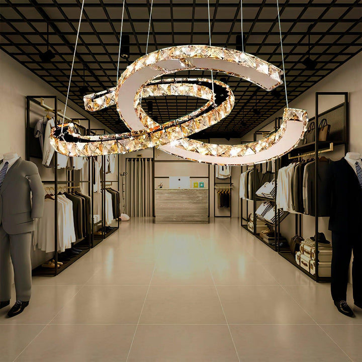 Modern Crystal Double C Chandelier - Vakkerlight