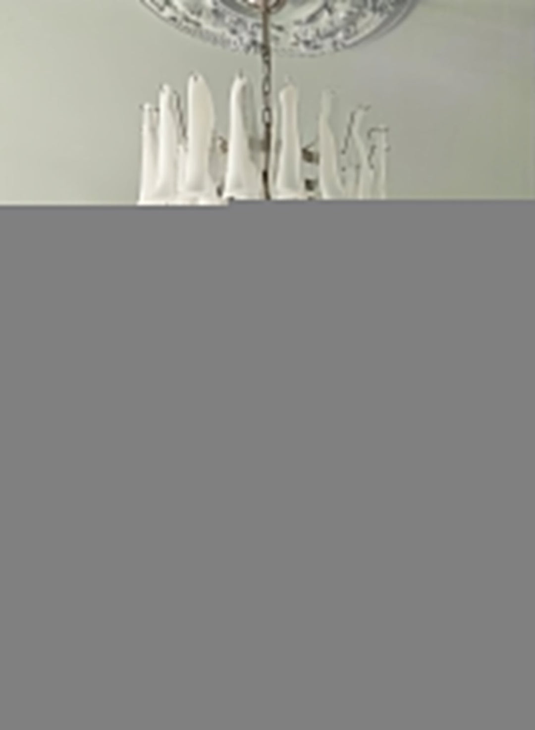 Murano White Glass Petals Chandelier