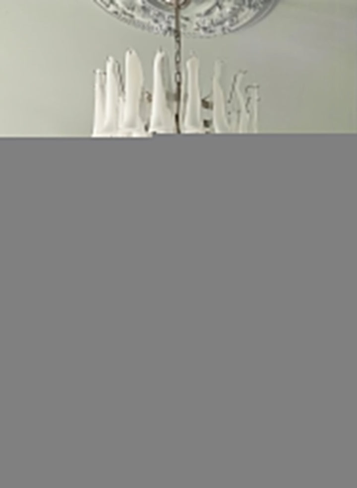 Murano White Glass Petals Chandelier