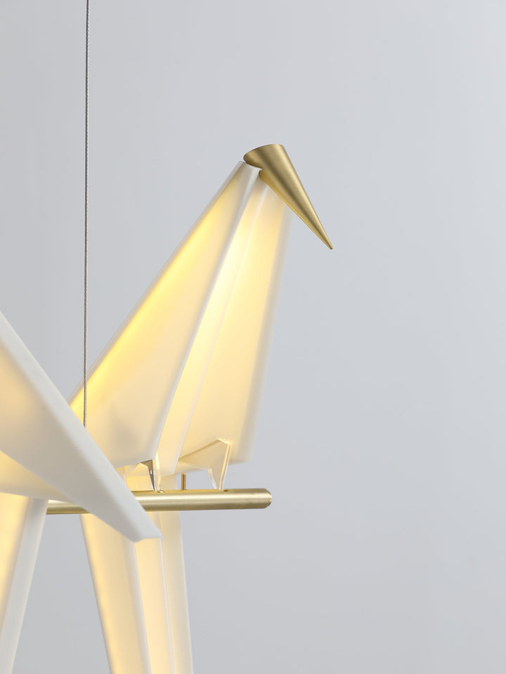 Paper Crane Bird LED Chandelier