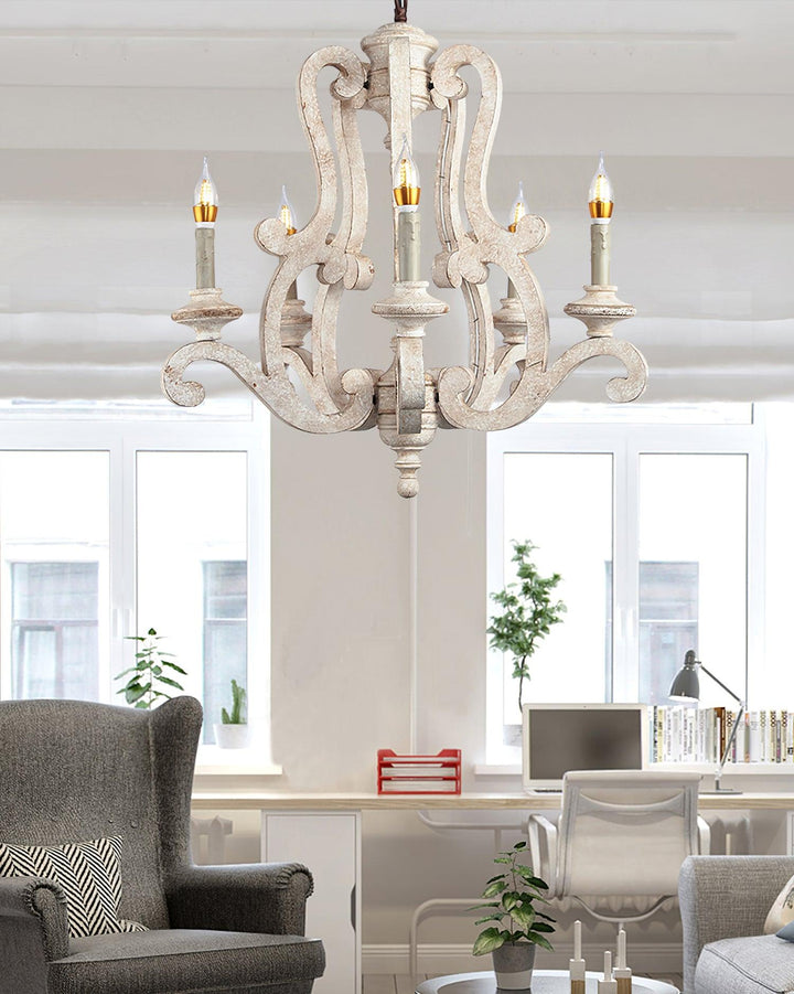 Parrotuncle Wooden Candle Chandelier - Vakkerlight