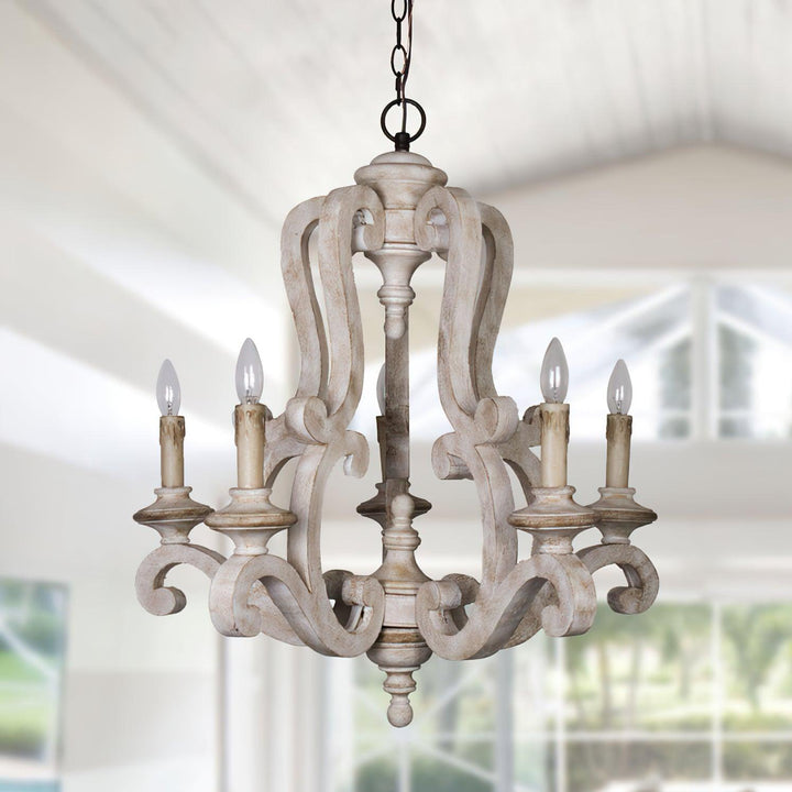 Parrotuncle Wooden Candle Chandelier - Vakkerlight