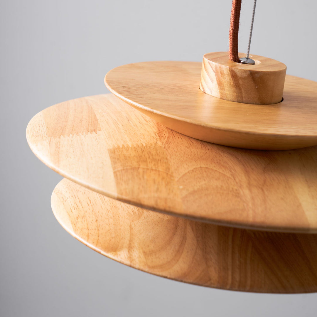 Cascade Wooden Disc Pendant Lamp - Vakkerlight