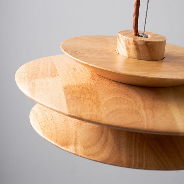 Cascade Wooden Disc Pendant Lamp - Vakkerlight