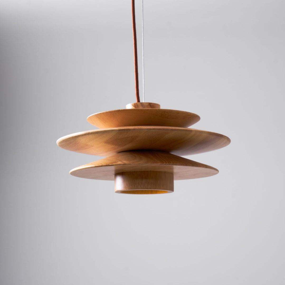 Cascade Wooden Disc Pendant Lamp - Vakkerlight
