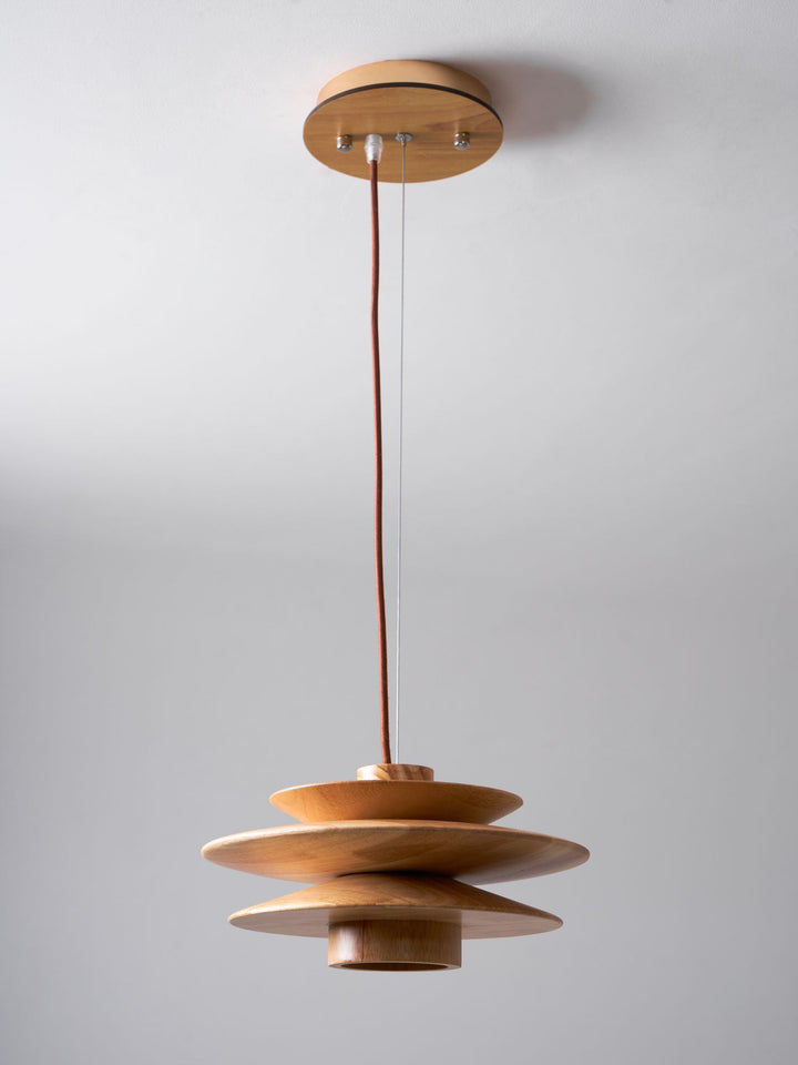 Cascade Wooden Disc Pendant Lamp - Vakkerlight