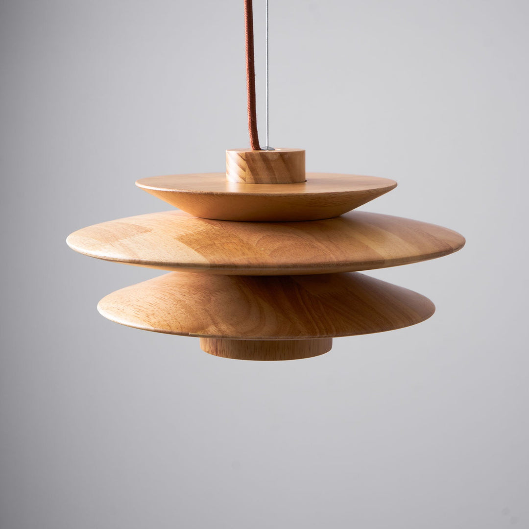 Cascade Wooden Disc Pendant Lamp - Vakkerlight