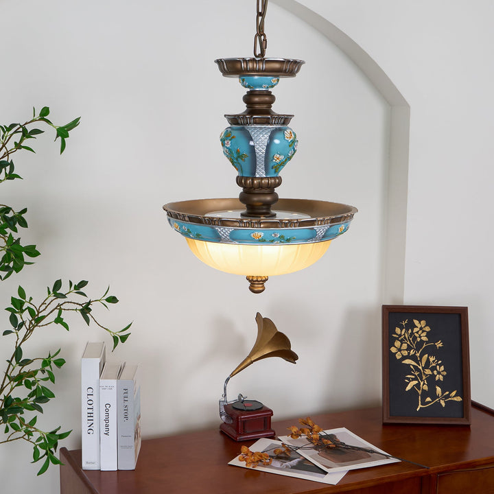 Retro Floral Resin Pendant Light - Vakkerlight