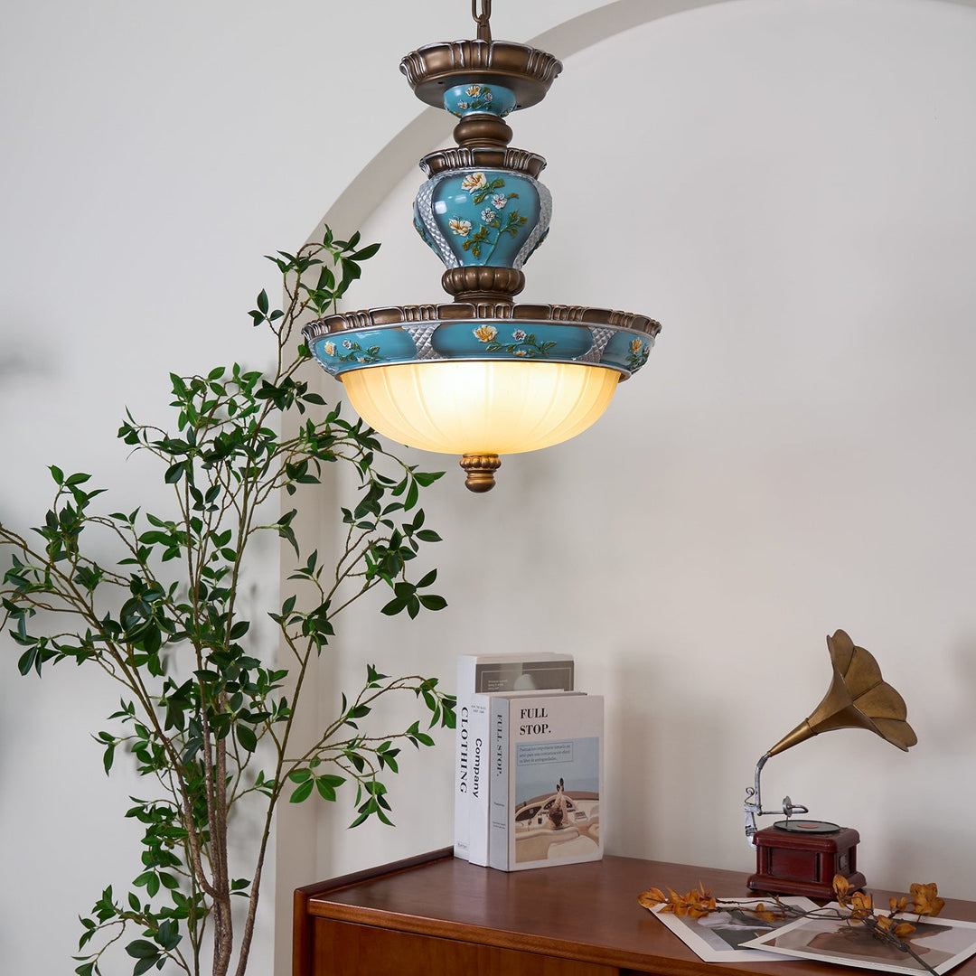 Retro Floral Resin Pendant Light - Vakkerlight