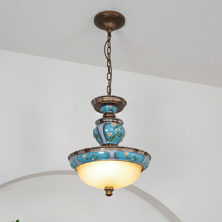 Retro Floral Resin Pendant Light - Vakkerlight