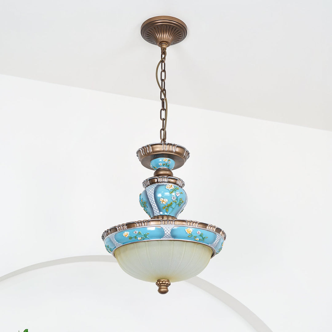 Retro Floral Resin Pendant Light - Vakkerlight