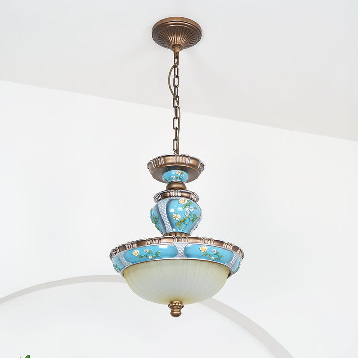 Retro Floral Resin Pendant Light - Vakkerlight