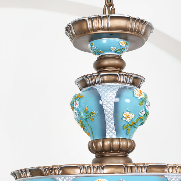 Retro Floral Resin Pendant Light - Vakkerlight