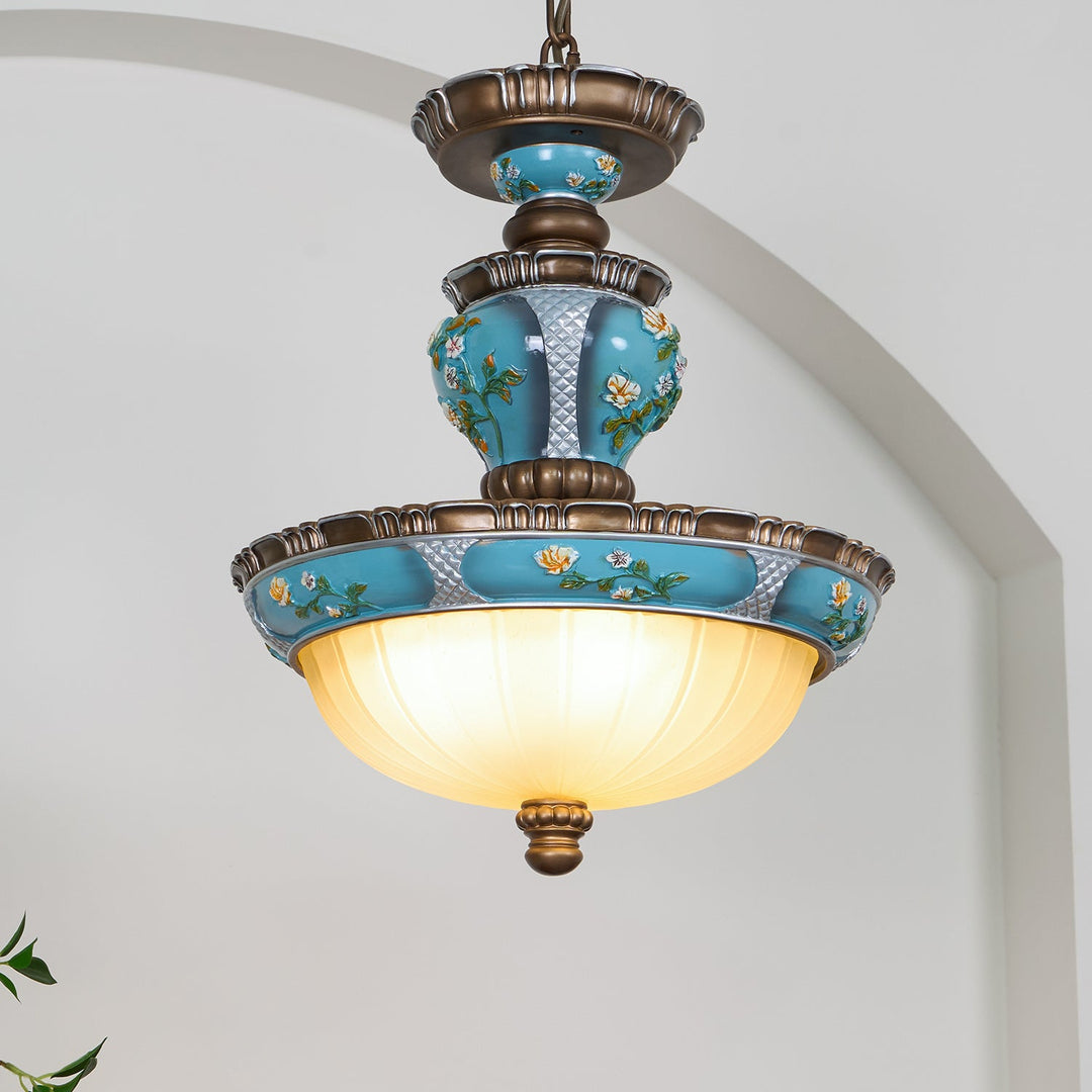 Retro Floral Resin Pendant Light - Vakkerlight