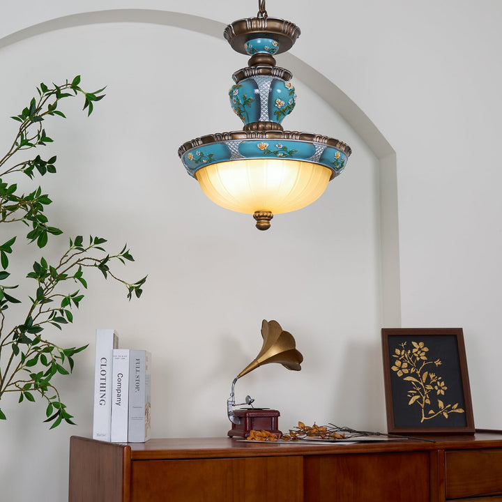 Retro Floral Resin Pendant Light - Vakkerlight