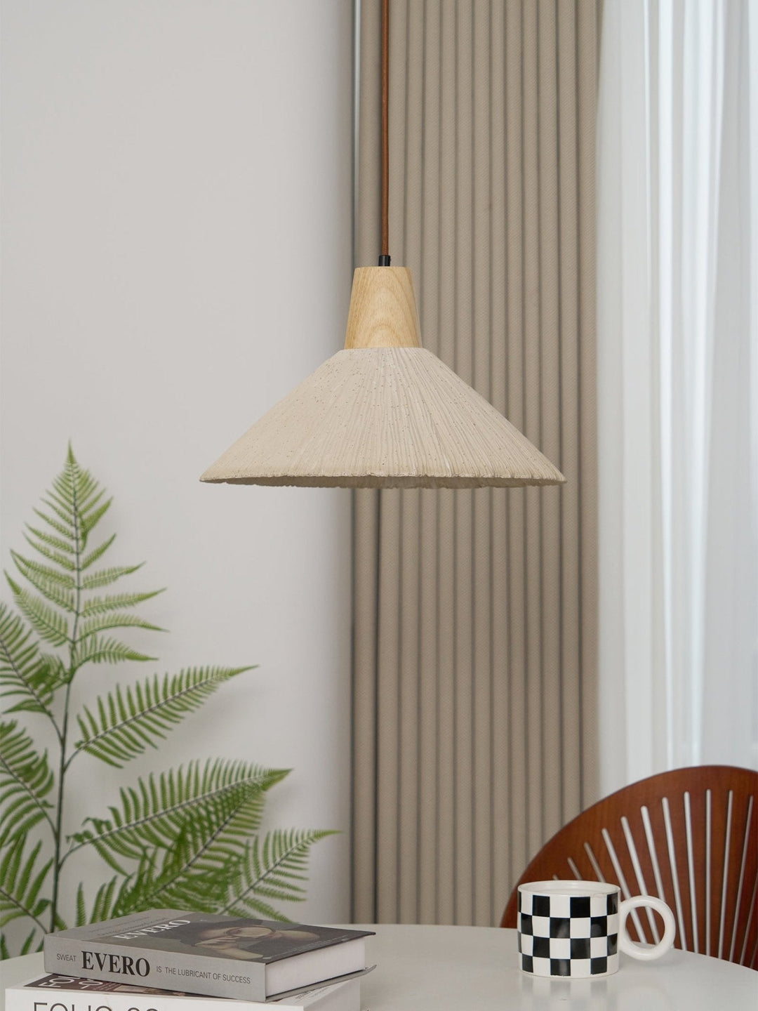 Concrete Pleated Pendant Lamp - Vakkerlight