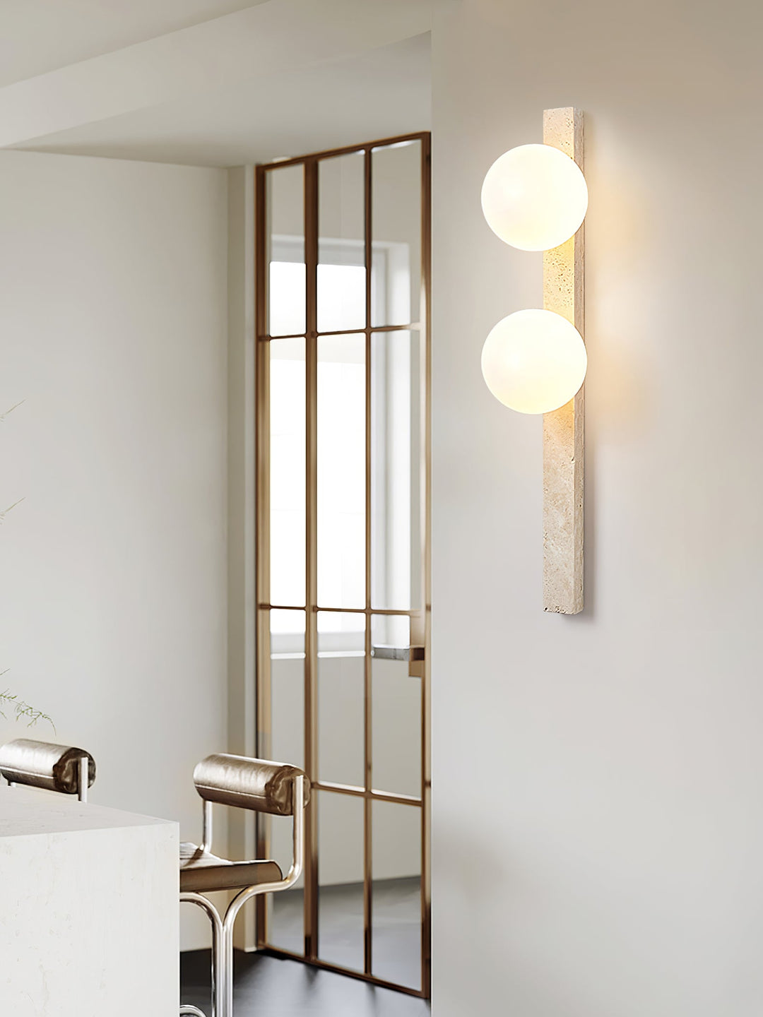 Vertical Travertine Wall Sconce - Vakkerlight