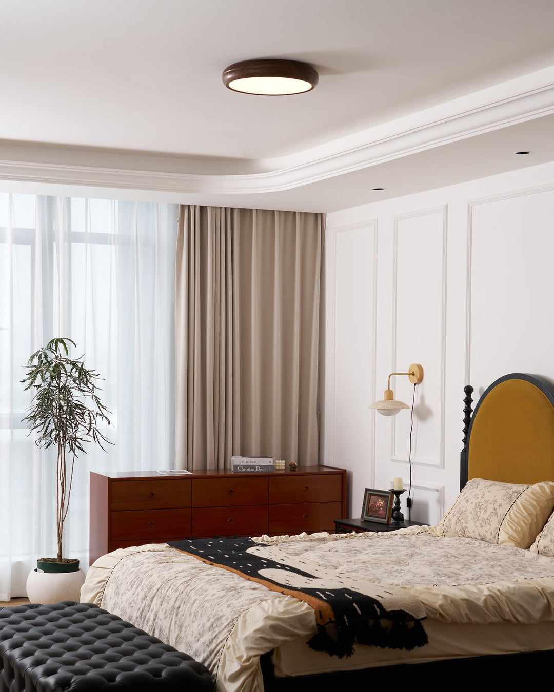 Wood Grain Round Ceiling Lamp - Vakkerlight